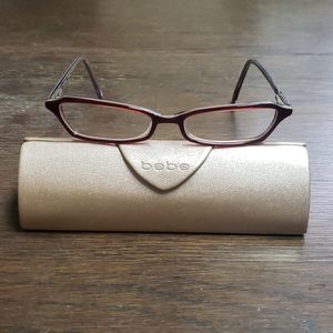 bebe Swanky red lacquer ladies prescription glasse